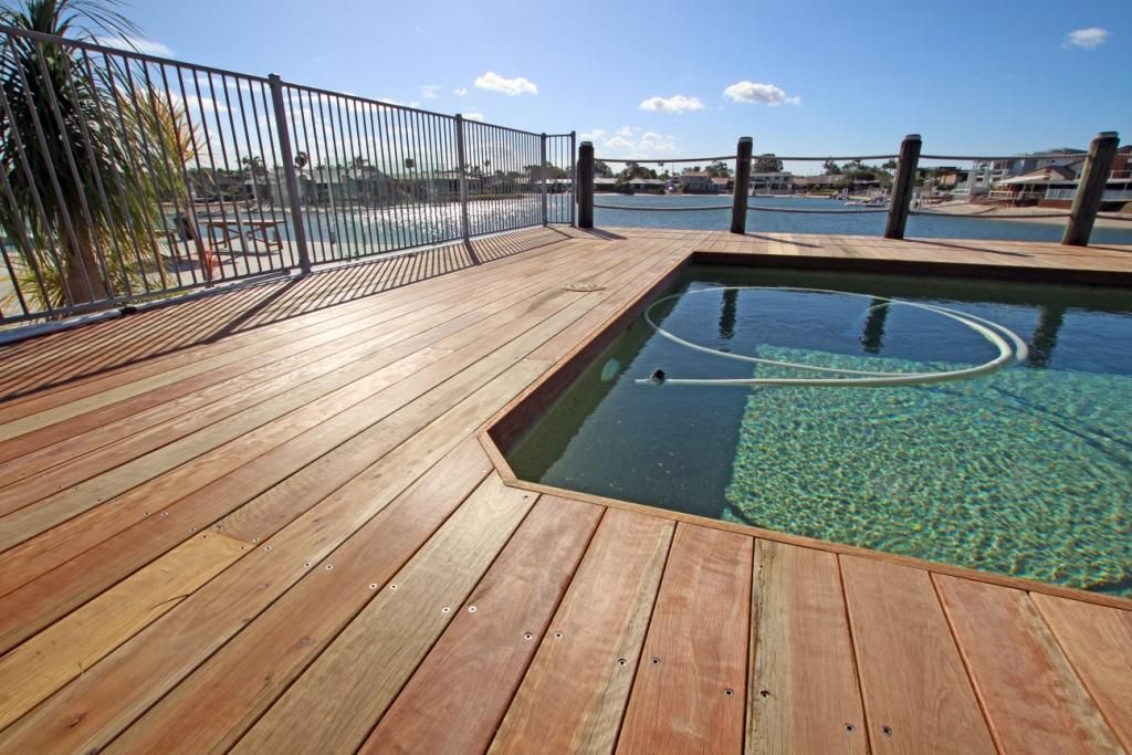 Timber decking during construction