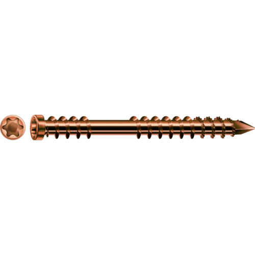 60mm 10G 304 Stainless Brown Decking Screw. Qty. 200 - Antique Colour