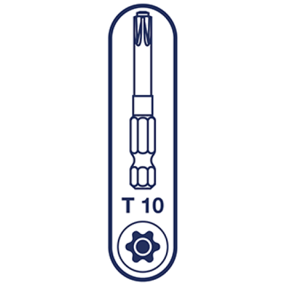 T-10 Spax T-Star Plus Drive bit. 50mm. Pack of 5.