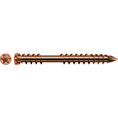 60mm 10G 304 Stainless Brown Decking Screw. Qty. 200 - Antique Colour