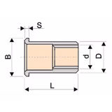 M6 x 16mm rivnuts steel large flange round ribbed. Qty 500.